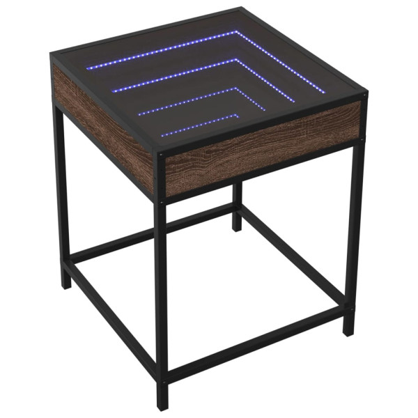 Szafka Nocna Stolik Komoda Brązowa z LED Do Sypialni 40x40x51 cm 747722