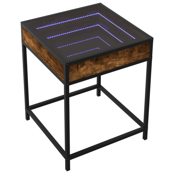 Szafka Nocna Stolik Komoda Brązowa z LED Do Sypialni 40x40x51 cm 747727