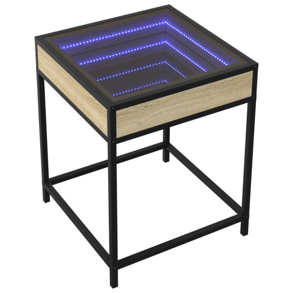 Szafka Nocna Stolik Komoda Brązowa z LED Do Sypialni 40x40x51 cm 747721