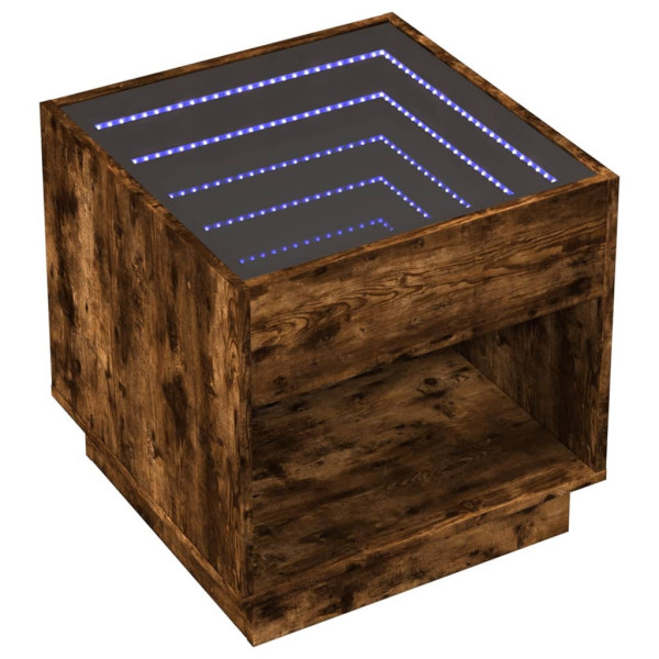 Szafka Nocna Stolik Komoda Brązowa z LED Do Sypialni 50x50x50 cm 740698