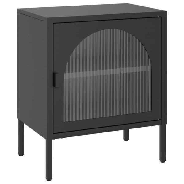Szafka Nocna Stolik Komoda Czarna Do Sypialni Pokoju Salonu 50x35x60 cm 742757