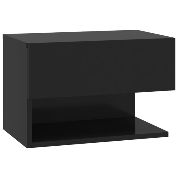 Szafka Nocna Stolik Komoda Czarna Wisząca Do Sypialni 46x29,5x30 cm 744082