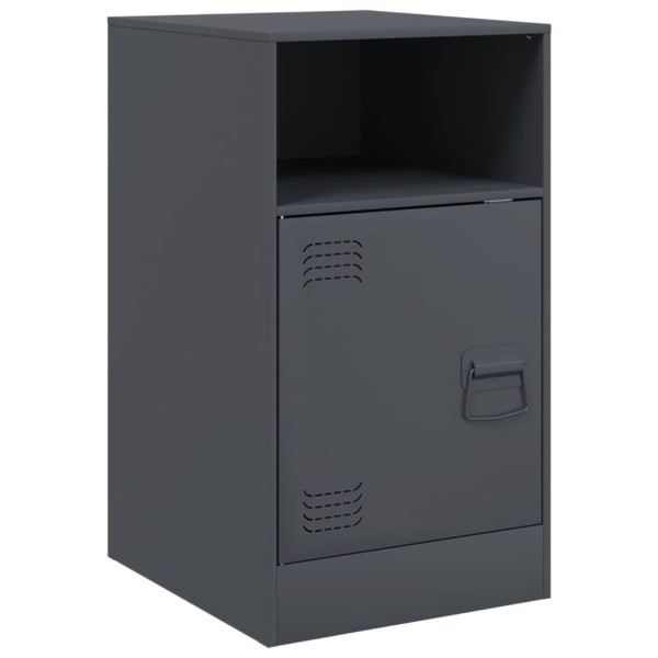 Szafka Nocna Stolik Komoda Czarna z Drzwiami Do Sypialni 34,5x39x62 cm 742790