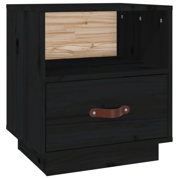 Szafka Nocna Stolik Komoda Czarna z Szufladą Do Sypialni 40x34x45 cm 743914