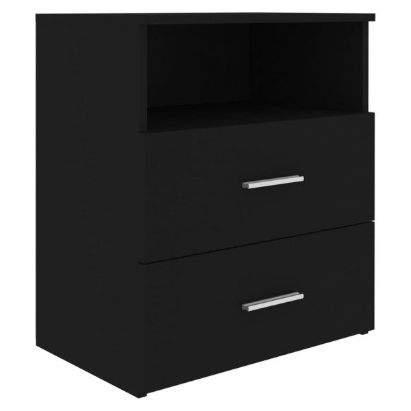 Szafka Nocna Stolik Komoda Czarna z Szufladą Do Sypialni 50x32x60 cm 739050