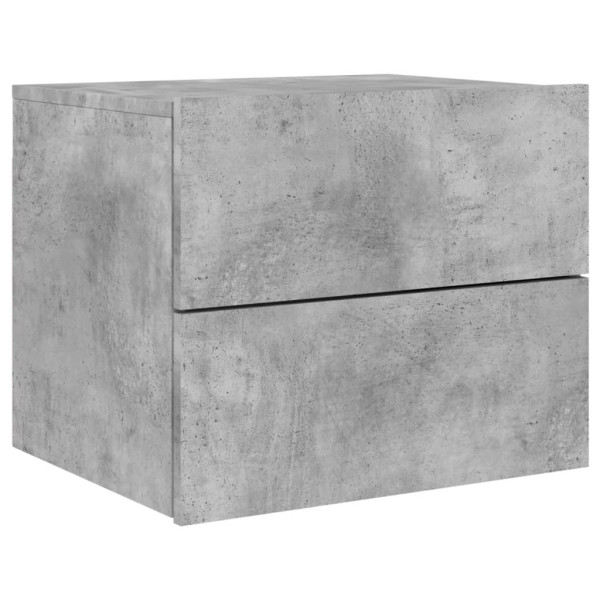 Szafka Nocna Stolik Komoda Szara Wisząca z LED Do Sypialni 50x39x41 cm 741773