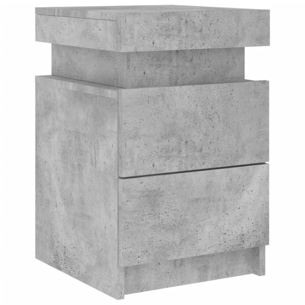 Szafka Nocna Stolik Komoda Szara z LED Do Sypialni 35x39x55 cm 743125