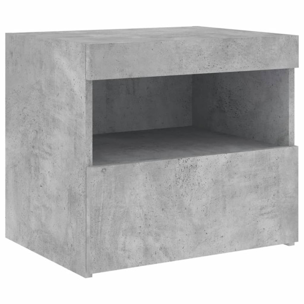 Szafka Nocna Stolik Komoda Szara z LED Do Sypialni 50x40x45 cm 738109