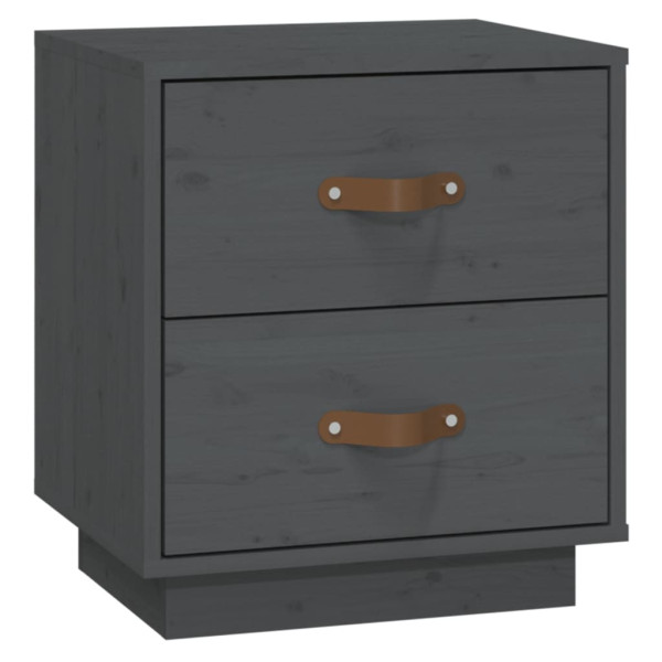 Szafka Nocna Stolik Komoda Szara z Szufladą Do Sypialni 40x34x45 cm 744061