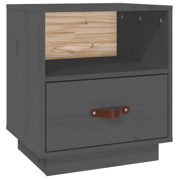 Szafka Nocna Stolik Komoda Szara z Szufladą Do Sypialni 40x34x45 cm 743728