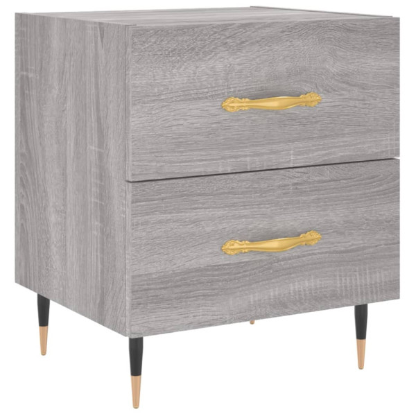 Szafka Nocna Stolik Komoda Szara z Szufladą Do Sypialni 40x35x47,5 cm 741825