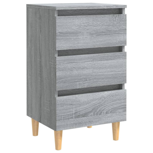 Szafka Nocna Stolik Komoda Szara z Szufladą Do Sypialni 40x35x69 cm 738989