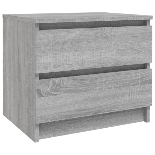 Szafka Nocna Stolik Komoda Szara z Szufladą Do Sypialni 50x39x43,5 cm 740674