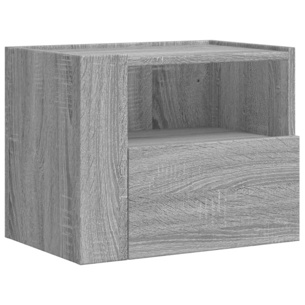 Szafka Nocna Stolik Komoda Szara z Szufladą Wisząca Do Sypialni 45x30x35 cm 743231