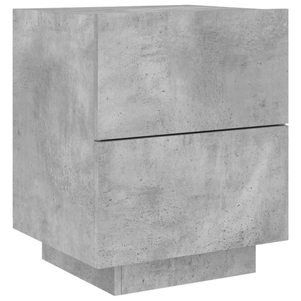 Szafka Nocna Stolik Komoda Szara z Szufladą z LED Do Sypialni 45x40x55 cm 740523