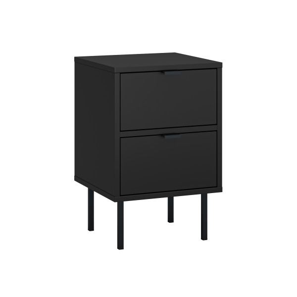 Szafka nocna stolik mała 2 sz czarny metalowe nogi 362235