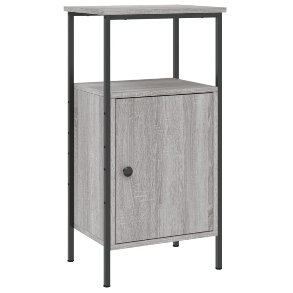 Szafka Nocna Stolik Szara z Regulowanymi Nóżkami Do Sypialni 41x31x80 cm 745605