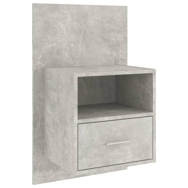 Szafka Nocna Stolik Szara z Szufladą Wisząca Do Sypialni 48,5x32,5x80 cm 741789