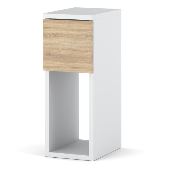 Szafka nocna stolik wąski do sypialni 20cm biały dąb sonoma 670330