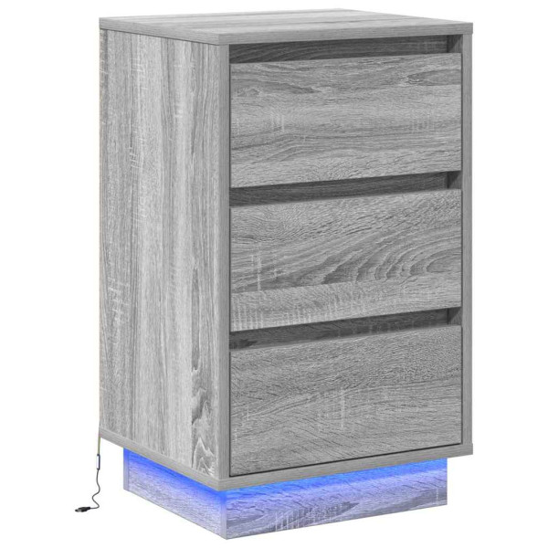 Szafka Nocna Szara Komoda Stolik Półka Nocna Do Sypialni 39 x 34.5 x 65 cm 857305