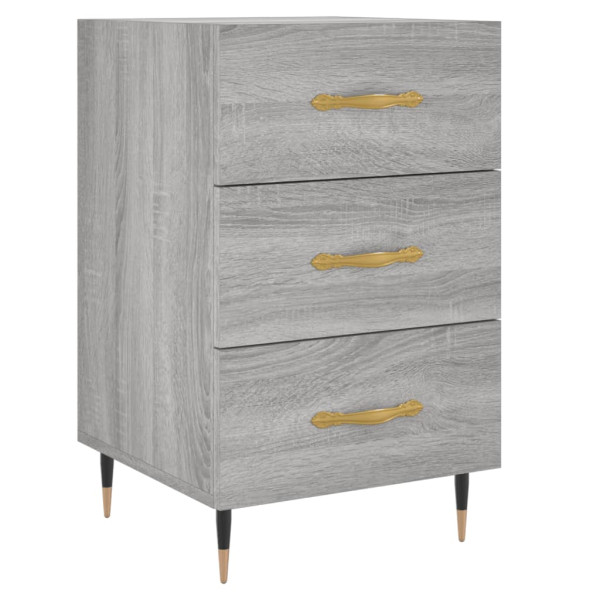Szafka Nocna Szara Komoda Stolik Półka Nocna Do Sypialni 40x40x66 cm 857573