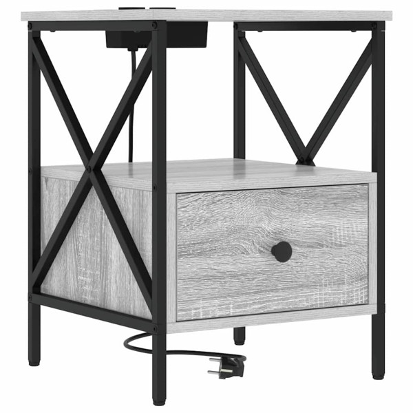 Szafka Nocna Szara Komoda Stolik Półka Nocna Do Sypialni 41.5 x 40.5 x 55 857490