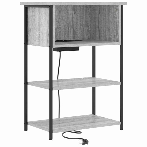 Szafka Nocna Szara Komoda Stolik Półka Nocna Do Sypialni 55 x 31 x 76 cm 857575