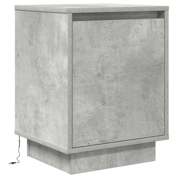 Szafka Nocna Szara Komoda Stolik Półka Nocna Do Sypialni LED 38x34x50 cm 854888