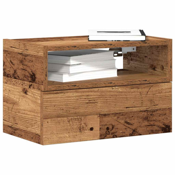 Szafka Nocna Wisząca Brąz Komoda Stolik Nocny Do Sypialni 45x26x28.5 cm 857296