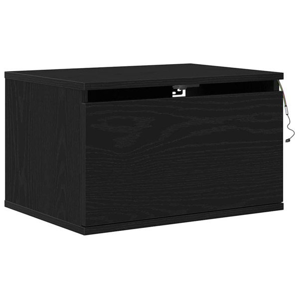 Szafka Nocna Wisząca Czarna Komoda Stolik Nocny Do Sypialni 50 x 36 x 30 cm 857557