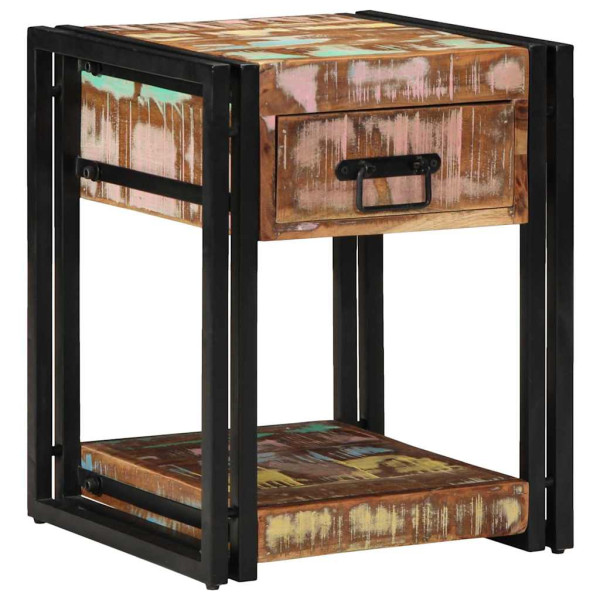 Szafka Nocna z Drewna z Odzysku Komoda Stolik Do Sypialni 40 x 40 x 50 cm 851798