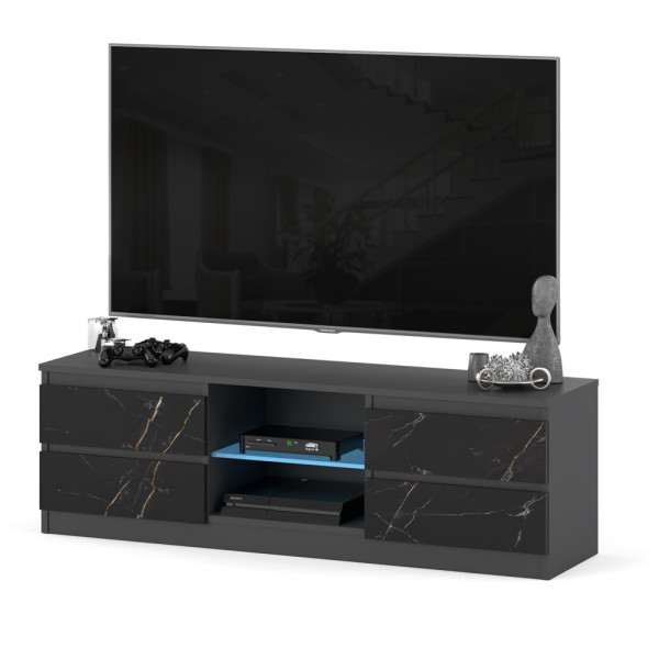 Szafka nowoczesna rtv 138cm 4 szufady szary san sebastian 713174