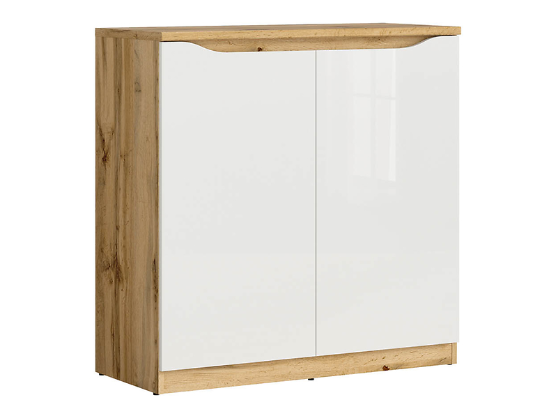 Szafka Nuis 90 cm dwudrzwiowa dąb wotan/biały połysk 42570