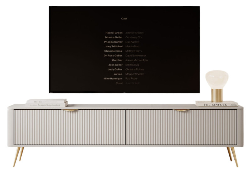 Szafka pod telewizor 200 cm BELLO beżowa+złoty 817316