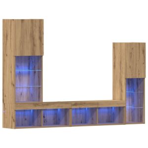 Szafka pod telewizor 4 szt .dąb artisan 40.5 x 30 x 102 cm 853265