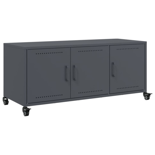 Szafka Pod Telewizor Antracytowa Półka Szafka RTV Stalowa 100.5x39x43.5 cm 868096