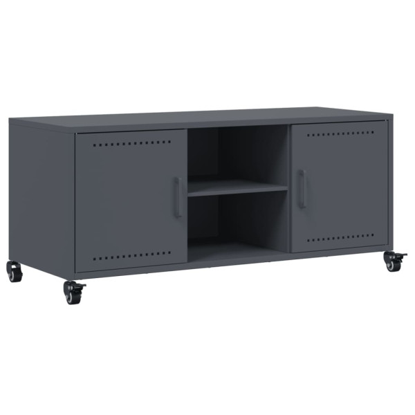 Szafka Pod Telewizor Antracytowa Półka Szafka RTV Stalowa 100.5x39x43.5 cm 867781