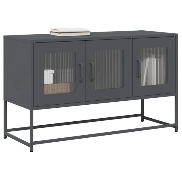Szafka Pod Telewizor Antracytowa Półka Szafka RTV Stalowa 100.5x39x60.5 cm 867591