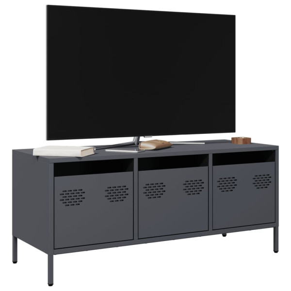 Szafka Pod Telewizor Antracytowa Półka Szafka RTV Stalowa 101.5x39x43.5 cm 867765