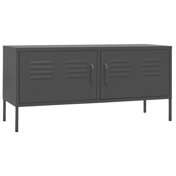 Szafka Pod Telewizor Antracytowa Półka Szafka RTV Stalowa 105x35x50 cm 867638