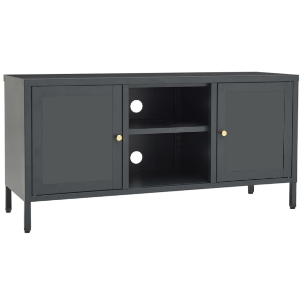 Szafka Pod Telewizor Antracytowa Półka Szafka RTV Stalowa 105x35x52 cm 867645