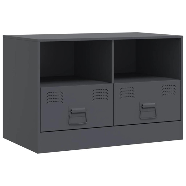 Szafka Pod Telewizor Antracytowa Półka Szafka RTV Stalowa 67x39x44 cm 867448