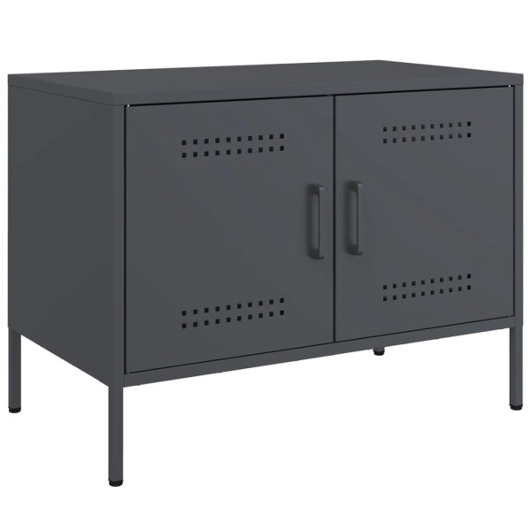 Szafka Pod Telewizor Antracytowa Półka Szafka RTV Stalowa 68x39x50.5 cm 868020