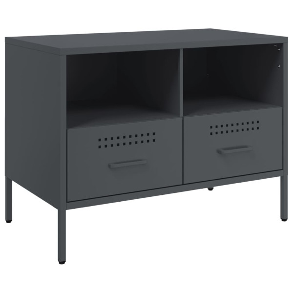 Szafka Pod Telewizor Antracytowa Półka Szafka RTV Stalowa 68x39x50.5 cm 868056