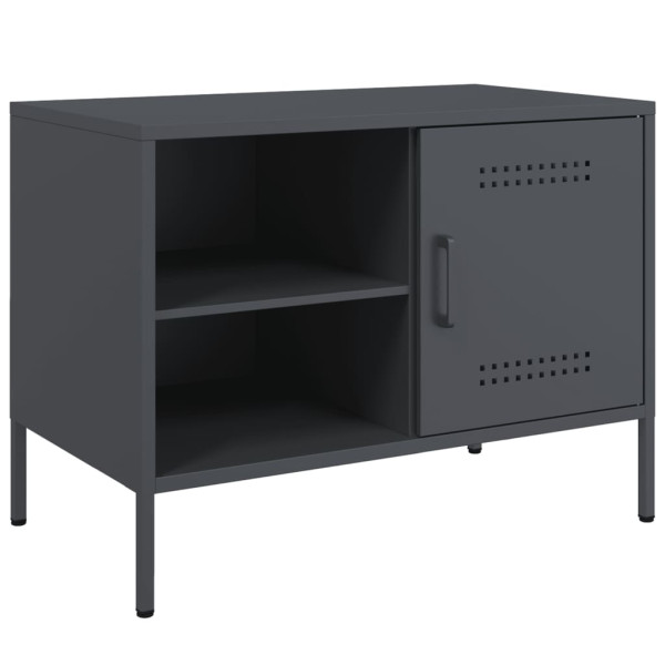 Szafka Pod Telewizor Antracytowa Półka Szafka RTV Stalowa 68x39x50.5 cm 867663