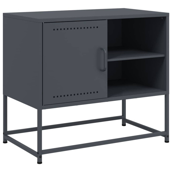Szafka Pod Telewizor Antracytowa Półka Szafka RTV Stalowa 68x39x60.5 cm 867180