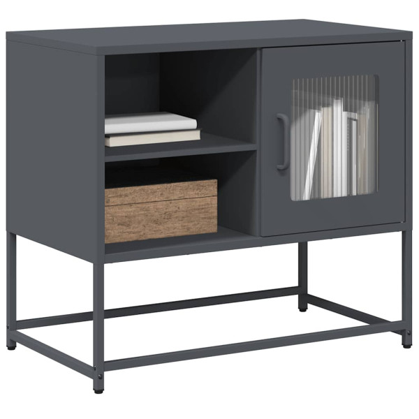 Szafka Pod Telewizor Antracytowa Półka Szafka RTV Stalowa 68x39x60.5 cm 867446