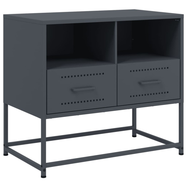 Szafka Pod Telewizor Antracytowa Półka Szafka RTV Stalowa 68x39x60.5 cm 867116