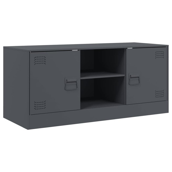 Szafka Pod Telewizor Antracytowa Półka Szafka RTV Stalowa 99x39x44 cm 867705