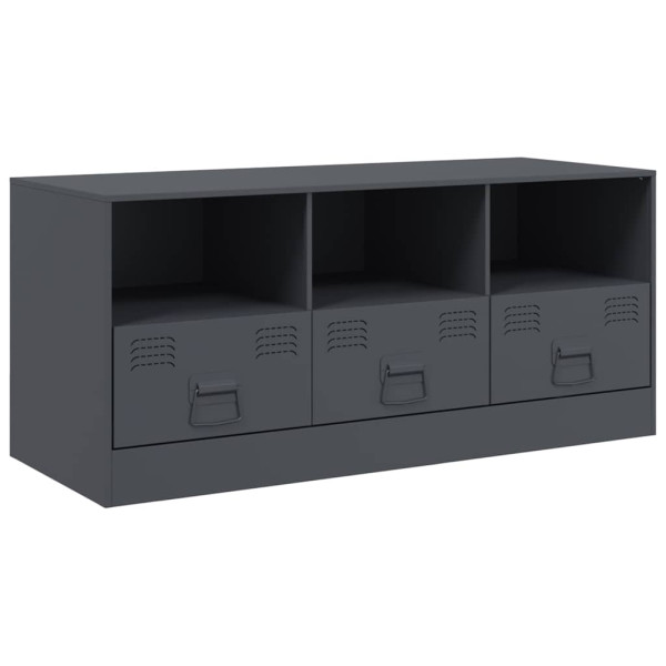 Szafka Pod Telewizor Antracytowa Półka Szafka RTV Stalowa 99x39x44 cm 868102